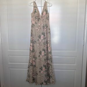 Jenny Yoo Women's Tatum Embroidered Tulle Bridesmaid Formal Dress Blush Size 6